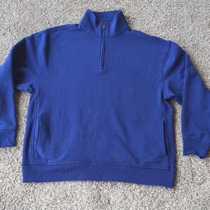 Athleta Forever Fleece 1/4 Zip Sweatshirt - Marine S